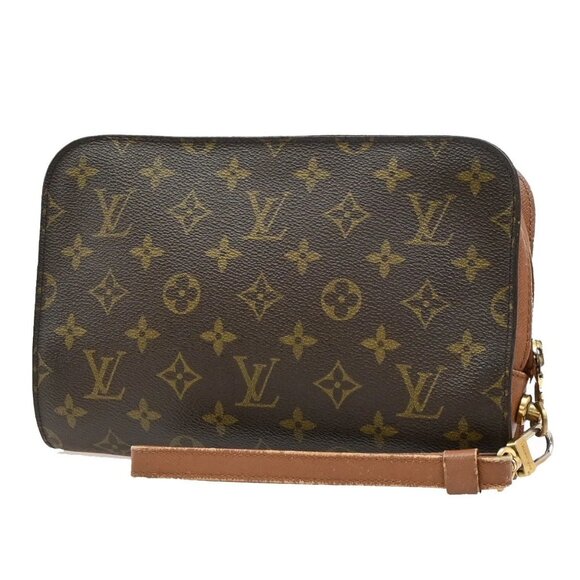 LOUIS VUITTON Orsay Clutch Hand Bag Monogram Leather Brown France M51790 69EF274 - Picture 1 of 16